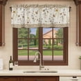 thumbnail image 6 of 2 Pack Vintage Spring Floral Valances for Windows Bedroom Living Room Window Treatments, Farmhouse Botanical Rustic Rod Pocket Valance Drapes Short Kitchen Curtains Over Sink 54"x18", 6 of 8