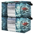 thumbnail image 2 of BZSMCE Under Bed Storage Bags With Reinforced Handles Red Rose Printing Underbed Storage, 2 of 7