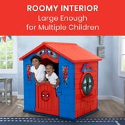 Marvel Spider-Man Plastic Indoor/Outdoor Playhouse with Easy Assembly by Delta Children, Blue/Red