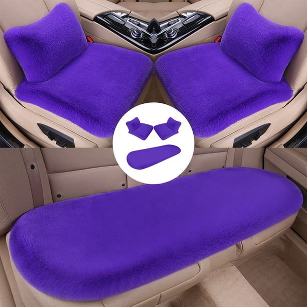 pstuiky 5 juegos de cojines suaves y cálidos para asientos delanteros de coche, fundas de invierno sintéticas, protectores de asiento de felpa con respaldo antideslizante, accesorios para coche