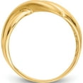 thumbnail image 2 of 14K Yellow Gold Polished & Satin Swirl Cross-Over Dome Ring (Size 6) Made In United States r545, 2 of 5