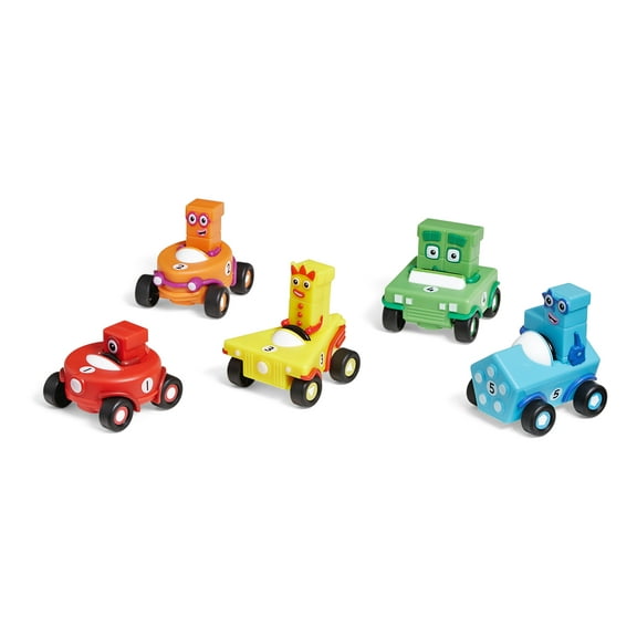 hand2mind Numberblocks® Mini Vehicles, Toy Vehicle Playsets, Race Car Toy (5 Pieces)