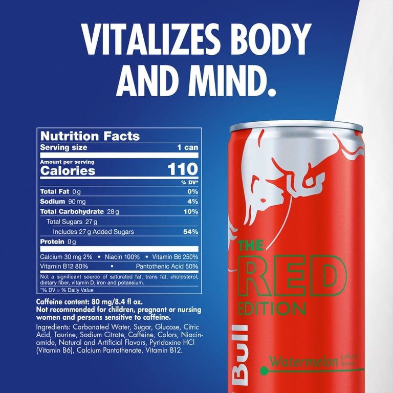 Red Bull Red Edition Watermelon Energy Drink, 8.4 fl oz, 24 Pack photo 3
