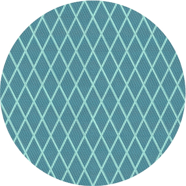 Ahgly Company Tapis d'Intérieur Lavables en Machine, Ronds, Transitionnels, Vert Cyan Foncé, 7' Ronds