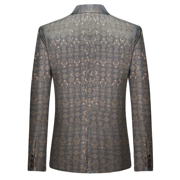 Vedolay Blazer Jackets for Men Men Plus Size Button Casual Open Front Long Sleeves Work Office Blazer Jacket,Gold S