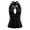 01 Black, variant on Krdevn Women's Striped Halter Top Tie-Back V-Neck Sleeveless Peplum Blouse for Summer Wear,S