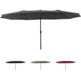 thumbnail image 2 of 15FT Large Patio Umbrella,Rectangular Patio Umbrella With Crank,Double-Sided Twin Outdoor Market Umbrella for Yard,Lawn Garden(Without Base-Dark Gray), 2 of 6