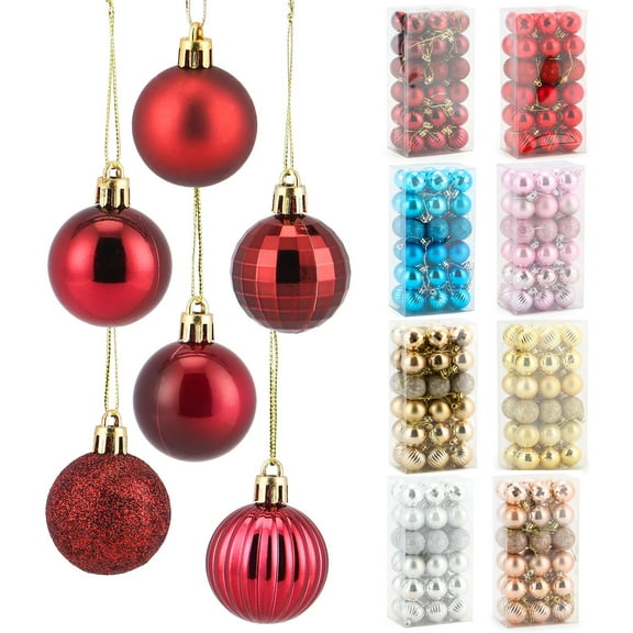 Gustave 36Pcs Christmas Balls Ornaments Set 1.6" Shatterproof Hanging Ball Xmas Tree Plastic Baubles for Holiday Wedding Party Decorations "Silver"