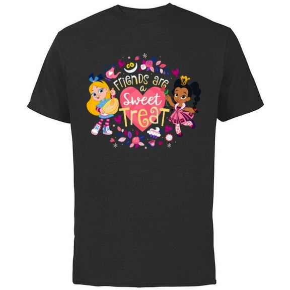Disney Alice's Wonderland Bakery Friends are a Sweet Treat - Short Sleeve Cotton T-Shirt for Adults - Customized-Black