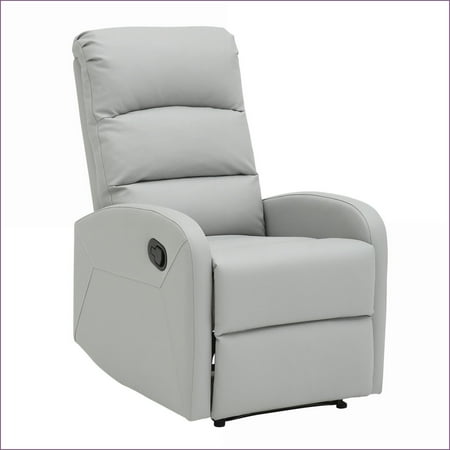 Recliners Contemporary Dormi Recliner Chair by LumiSource | Light Gray | Faux Leather
