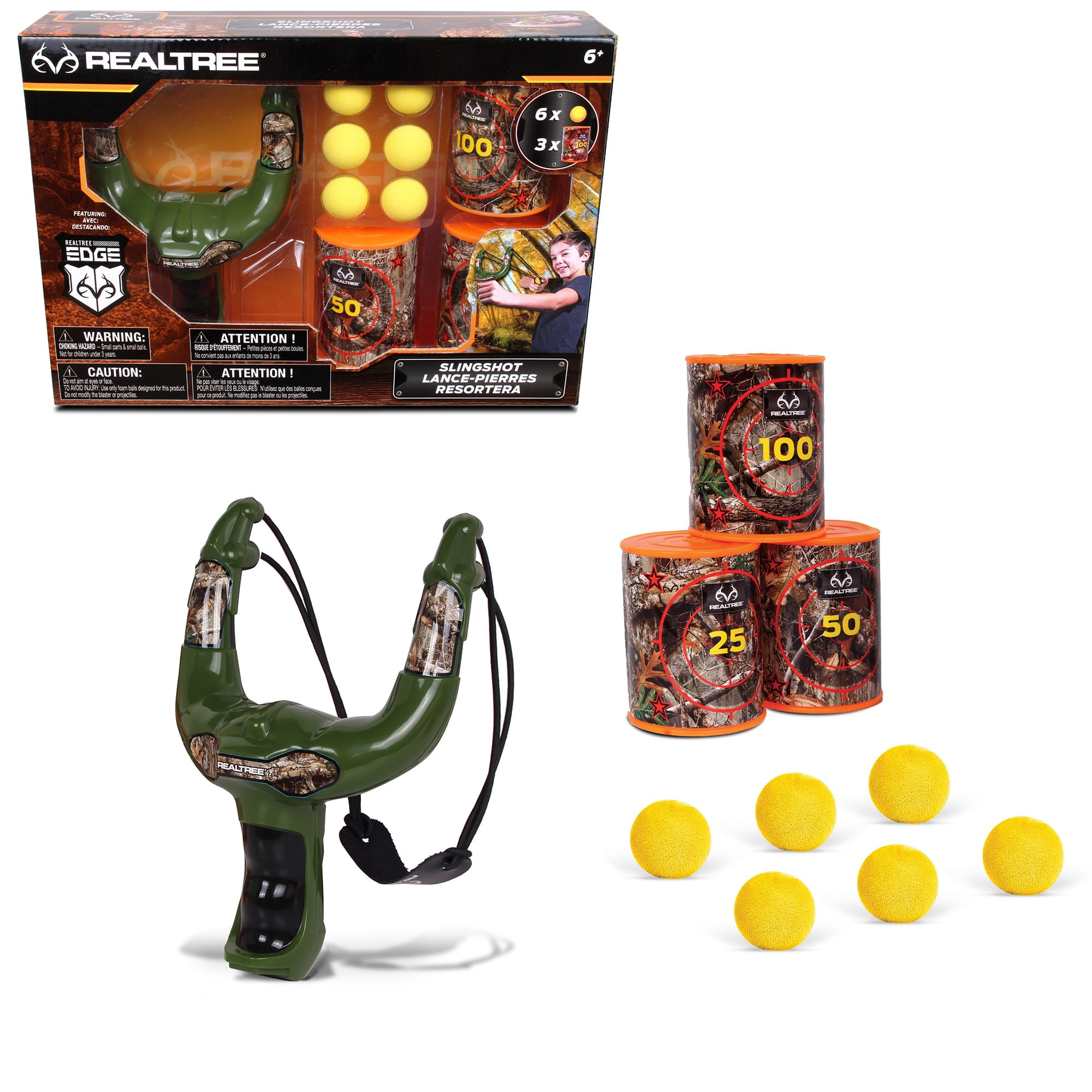 NKOK RealTree: Handheld Slingshot Set - Green - #25037 Includes 6