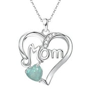 YUEHAO Necklaces & Pendants MOM Letter Heart Pendant Mother's Day Birthday Gift Necklace A
