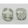 thumbnail image 3 of U8MO 10 Silver Brass Wide Adjustable Ring With Round Blank Cabochon Setting 16mm 20mm-20mm, 3 of 7