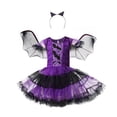 thumbnail image 3 of Disfraz de bruja de Halloween para niñas pequeñas, disfraz de princesa vampiro para niños, ropa de vestir para niños con sombrero, regalo de fiesta de carnaval, 3 of 5