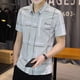 thumbnail image 3 of Camisa y blusa de manga corta para hombre, diseño a rayas, estilo vintage, de alta calidad, con botones, estilo moderno, ajustado, estética, para verano, 3 of 5