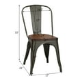 thumbnail image 2 of Costway Set of 4 Style Metal Dining Side Chair Wood Seat Stackable Bistro Cafe Brown, 2 of 10