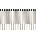 thumbnail image 1 of 20/10/5Pcs Ballpoint Pen Refill For Parker Pens Medium Point Black Blue Red Ink Rods L:3.9 In G2 Metal Refill Writing Stationery 20 PCS Black, 1 of 6