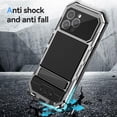 thumbnail image 4 of Compatible with iPhone 16 Pro max Case Heavy Duty Protection Dustproof Built in Screen Protector Rugged Stand 360 Full Body Military Grade Metal Bumper Phone Cases  (Silver 2024), 4 of 12