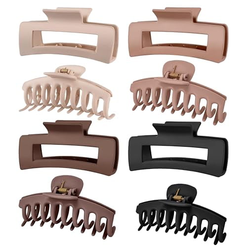 Large Hair Claw Clips for Women,4.3 Inch,Strong Hold,Matte,8-Pack