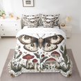 thumbnail image 2 of Manfei Moth Mushroom 7-Piece Twin Bedding Sets,Chic Flower Bedding Comforter Set,Botanical Plants Breathable Sheet Sets,Breathable Bohemian Home Decor,Reversible, 2 of 8