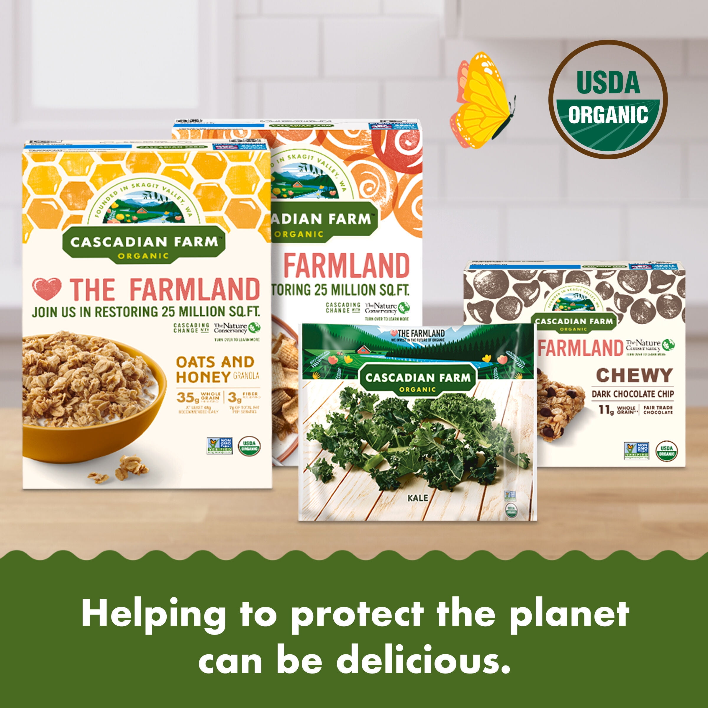Cascadian Farm Organic Fruit and Nut Granola, Whole Grain Oats, 13.5 oz