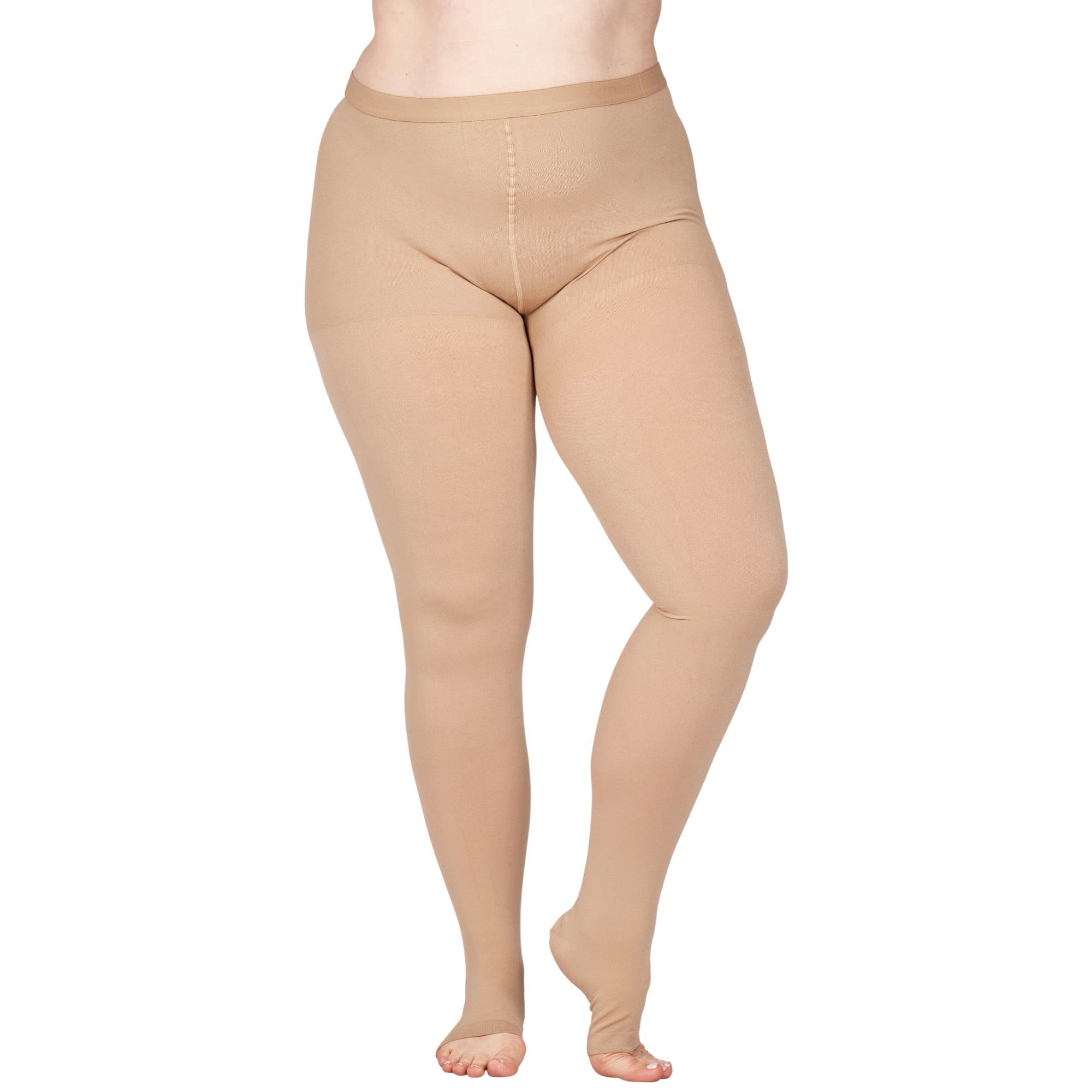  Opaque Compression Tights for Women 20-30mmHg - Graduated  Support Compression Stockings with Open Toe for Lymphedema, Diabetic,  Swelling, Arthritis - Beige, X-Large - A214BE4 : Health & Household