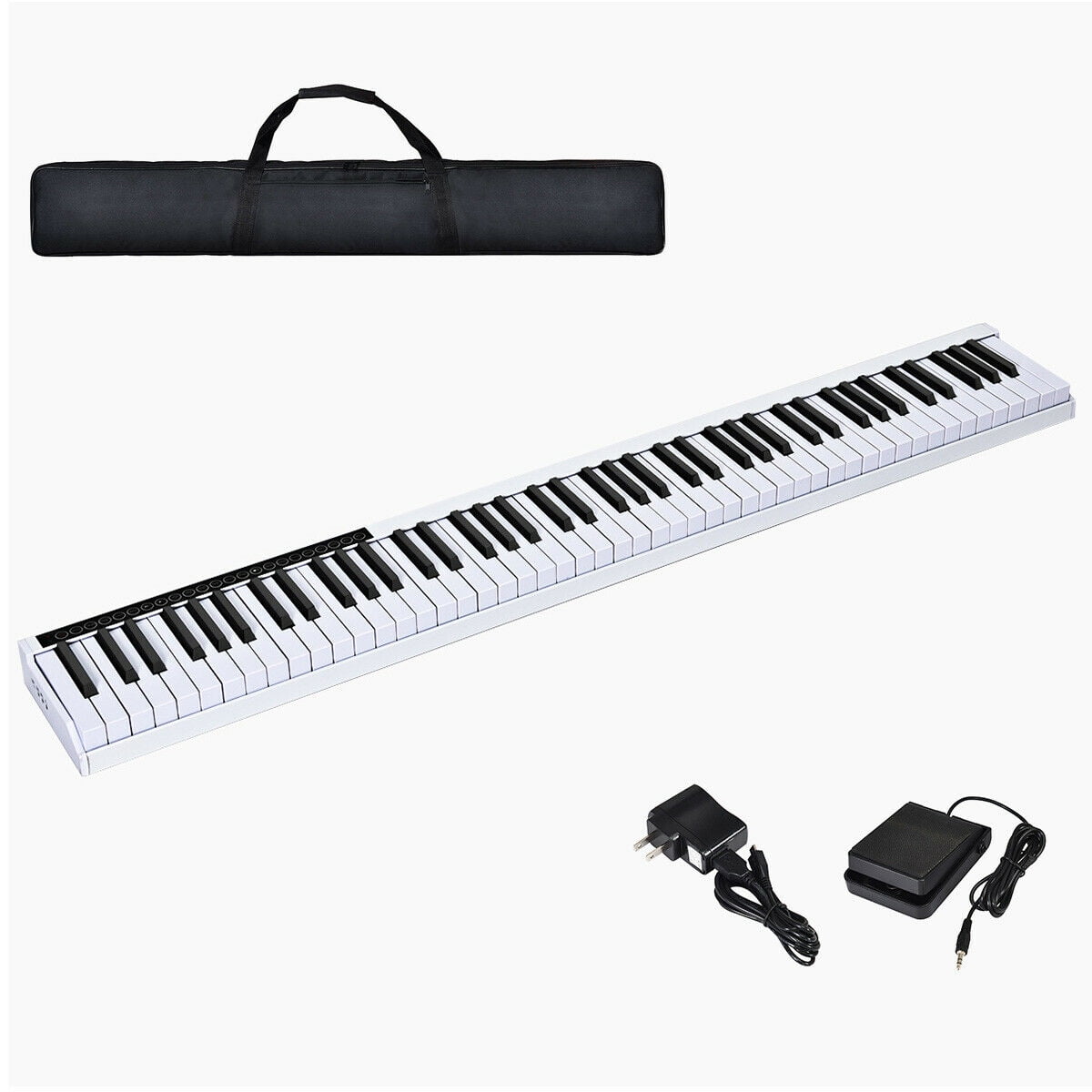 88 Keys Portable Digital Piano Electric w/ Sustain Pedal & Bluetooth