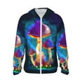 thumbnail image 2 of Uemuo Magic Mushrooms ,Fireflies Pattern Women's Full Zip UPF 50+ Sun Protection Hoodie Jacket Long Sleeve Sun Shirt Hiking Outdoor Performance with Pockets-Medium, 2 of 9