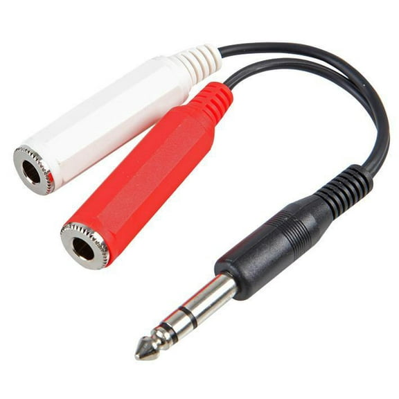 PRO SIGNAL 6.35mm (1/4") Stereo Jack Plug to 2x Stereo Jack Sockets Leads 150mm