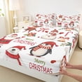 thumbnail image 3 of Castle Fairy Teens Children Santa Claus Snowman 4-Piece Full Size Sheets,Merry Christmas Penguin Bear Bed Sheets,Xmas Festival Theme Lightweight Sheet Sets,Microfiber Bedroom Decor, 3 of 7