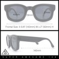 thumbnail image 3 of Retro Nostalgic Thick Bubble Plastic Frame Retro Horn Rim Sunglasses Purple Grey - Black, 3 of 7