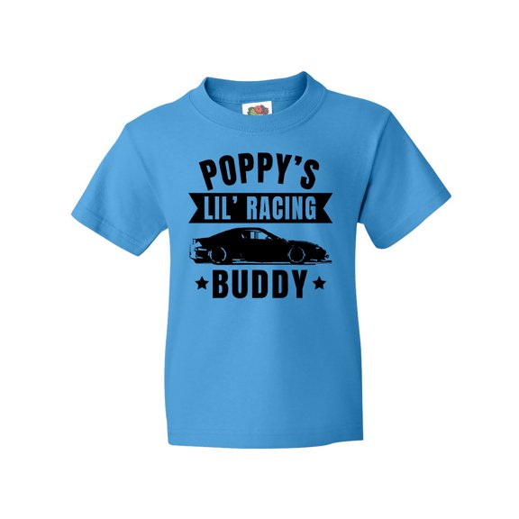 Inktastic Poppy's Lil' Racing Buddy with Car Silhouette Youth T-Shirt