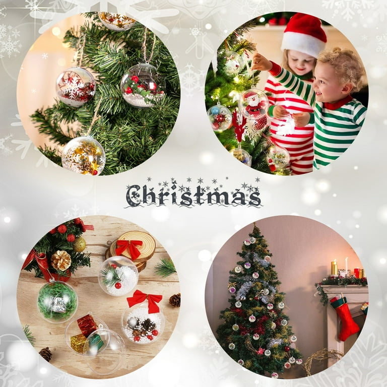 5Pcs Christmas Tree Hanging Decorations Ball Clear Plastic Round