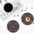 thumbnail image 4 of Yiaed Snakes And Snake Fruit Print Leather Coasters for Drinks - Cup Coasters Coffee Table Kitchen Table Bar, Home & Office Gifts Handmade Drink Coasters-Round Shape, 4 of 6