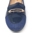 thumbnail image 3 of Victoria K Women's Denim Slip-on With Gold Buckle Ballerina Flats, 3 of 5
