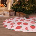 thumbnail image 6 of Lsque Strawberry Print Christmas Tree Skirt, Tree Skirt with Ties or Velcro, Perfect for Holiday Decorations, Halloween, and New Year-30", 6 of 7