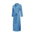 thumbnail image 2 of Richie House Bathrobe Kimono Women's Cotton Robe Long Belted Dressing Gown Lounge Night Spa RHW2824-K-M, 2 of 3