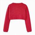 thumbnail image 6 of NOLDARES Kids Girls Cardigan Long Sleeve Button Toddler Cardigan Knit Sweater(Red,8-9 Y), 6 of 9