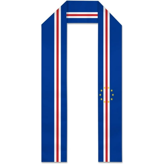 Cape Verde Flag Graduation Stole Graduate Shawl Sash Scraf Gift For Abroad Student International Study (Square)