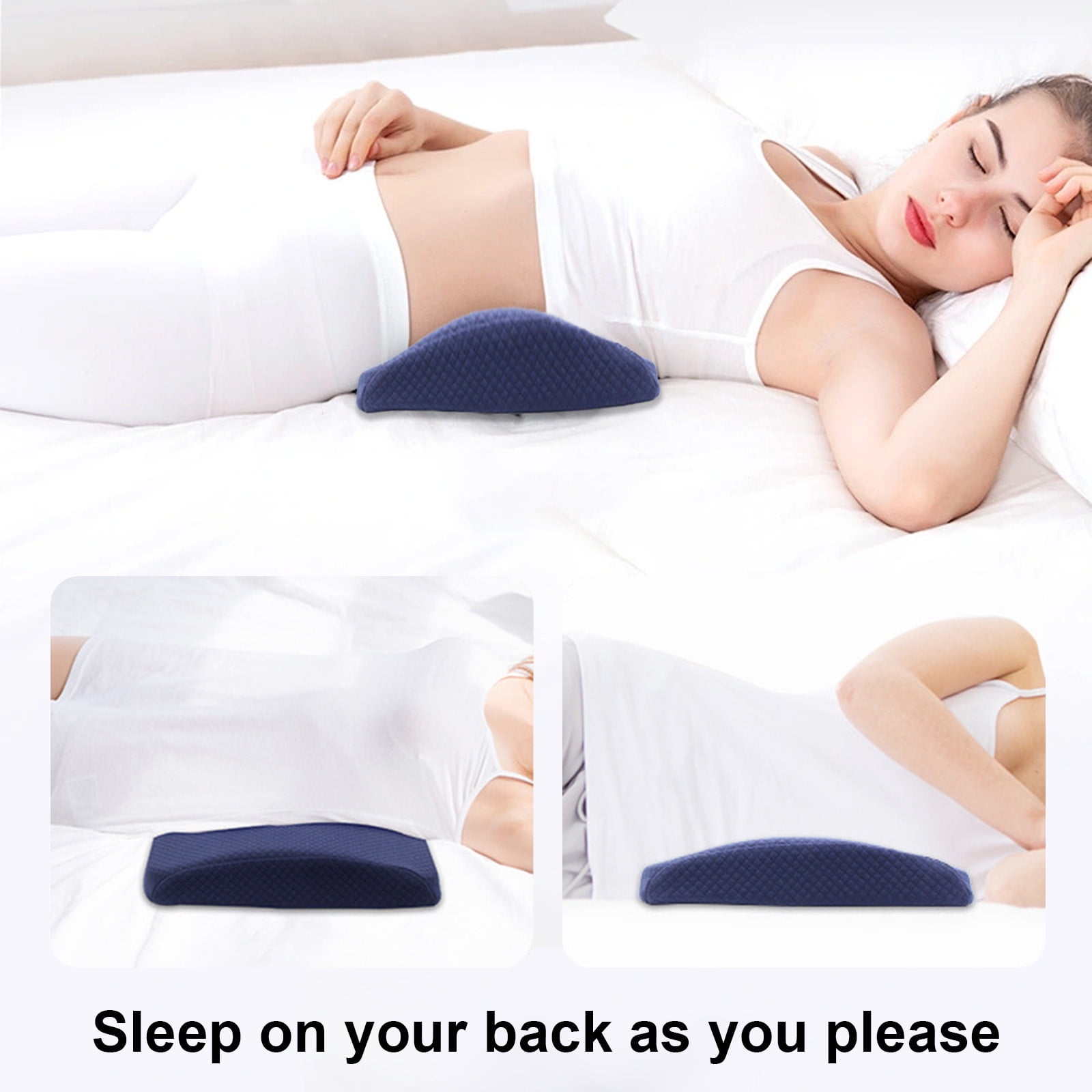 Lumbar Support Pillow for Bed Memory Foam Back Pillow for Sleeping Back Support Pillow for Lower Back Pain Relief Lumbar Pillow for Sleeping Lower Back Pillow for Side Sleepers Walmart Business Suppli...