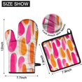thumbnail image 6 of Red and Orange Modern Art Geometric Kitchen Oven Mitt and Pot Holder Sets 4 Pcs for Baking, Cooking and Grilling, Heat Resistant Up To 392 °F, 6 of 7