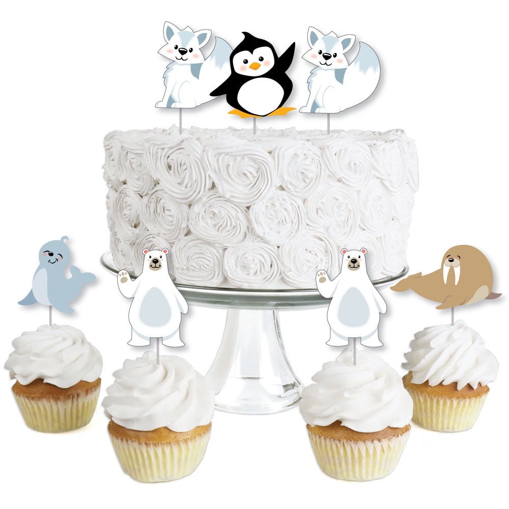 Arctic Polar Animals Dessert Cupcake Toppers Winter Baby Shower or