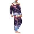 thumbnail image 2 of Honeii Colorful Cloud Sleeping Cat Pattern Mens Pajamas Set,2pcs Men's Lounge Long Sleeve Sleep Shirt and Pajama Bottoms Sleepwear Set,Mens Pjs Sets-Large, 2 of 7