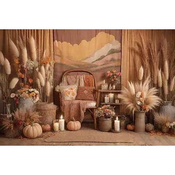 Bohemia Living Room Backdrop Photography Autumn Thanksgiving Boho Photocall Background Baby Studio Photocall Accessories