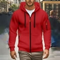 thumbnail image 4 of Mens Hoodies Jacket 2025 Fall Winter Long Sleeve Slim Fit Plain Zip Up Hoodie with Pockets Hooded Sweatshirt Pullover, 4 of 8