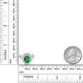 thumbnail image 3 of Gem Stone King 925 Sterling Silver Green Nano Emerald Halo Engagement Ring for Women | 1.76 Cttw | Oval 9X7MM (Size 6), 3 of 3