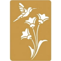 Brass Embossing Stencil Birds And Flowers 3.25 X 2.25 Inches