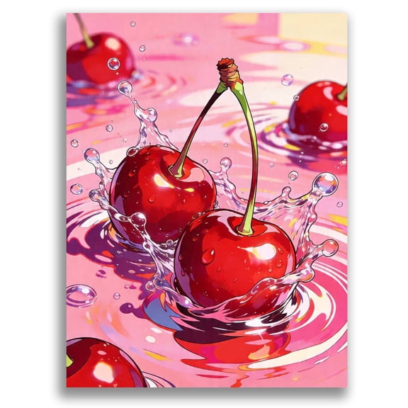 Mosaflare Diamond Art Painting Kits-Cherries,Art Craft Kits,Full Round Drill,Home Wall and Relaxing 12×16 inch