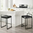 thumbnail image 3 of Harlowe 2Pc Counter Stool Set Black/Matte Black - 2 Stools, 3 of 7