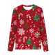 thumbnail image 4 of Conjuntos de blusas y camisas de cuello redondo y manga larga con estampado navideño para niños Camisa de manga larga con cuello redondo y cintura elástica Pantalones largos Conjunto de traje de casa, 4 of 6